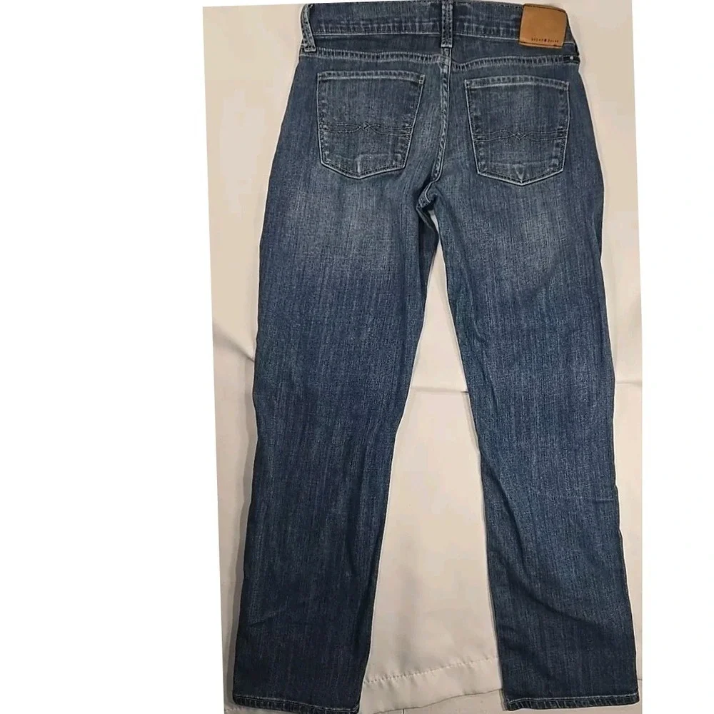 Lucky Brand Womens 2/26 Mollie Crop Slim Jeans Distressed Knee Hole Stretch Dark